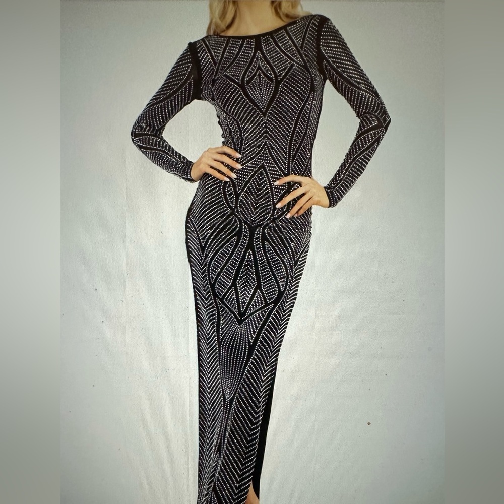 Symphony black studded gown